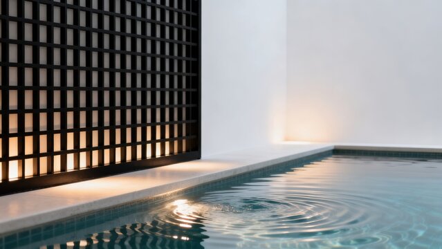 Modern pool with decorative wall