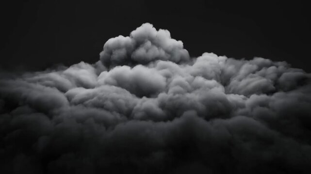 Dramatic movement of dark storm clouds in moody sky with subtle shadows