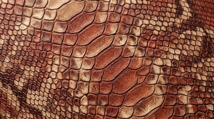 Naklejka premium Macro view of embossed reptile skin pattern on genuine leather material.