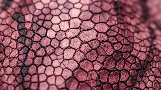 Exotic scaly reptile skin texture in fashion pink and burgundy matte leather.