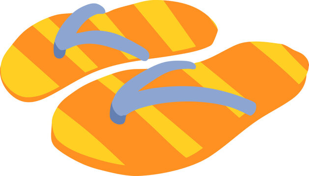 Striped Flip Flops Summer Footwear Flat Icon