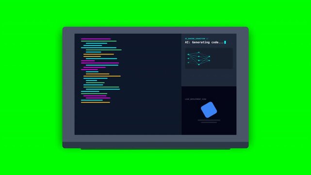 Motion of Computer Programming Code on Screen in Dynamic Video.