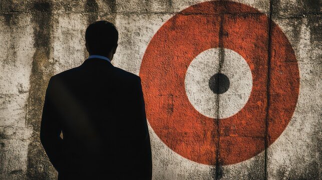 Silhouette and target symbolize targeted defamation.