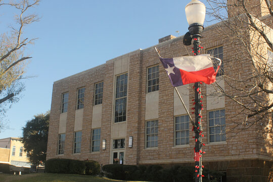 Rusk TX - January 1, 2025: Cherokee County Courthouse Located in Downtown Rusk TX