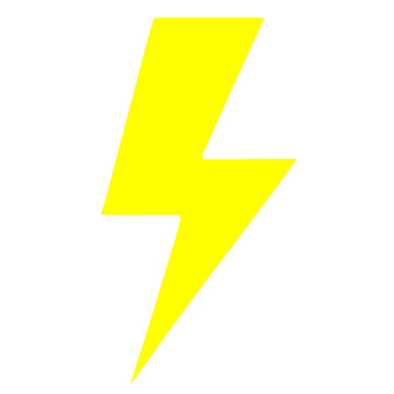 Neon Yellow lightning bolt energy icon High voltage synth wave 80s