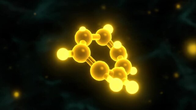 3D Visualization of Glowing Cyclic AMP Molecule in Cellular Signaling