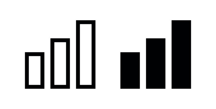 Bar chart icons in solid and outline styles