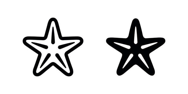 Black and white icons of a starfish.
