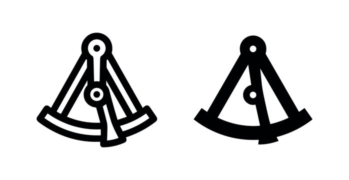 Stylized black and white astrolabe icons