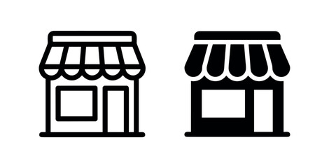 Naklejka na ściany i meble Shop icon vector. Storefront or retail business symbol, representing shopping, commerce, and market places.