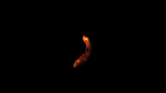 Right and lower circular burning arc with glowing smoldering fragments and hot ember edges, isolated on black for VFX reveals and compositing.