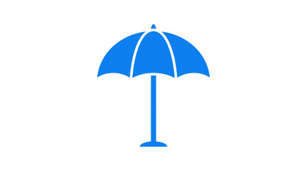 Obraz premium Blue Beach Umbrella Icon Symbol.