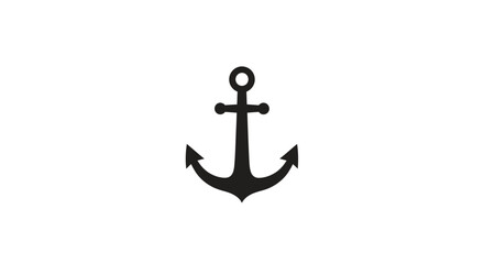 Black metal anchor symbol nautical icon. © Siti