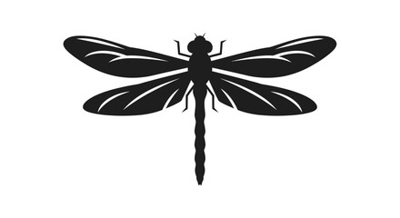 Black dragonfly silhouette insect wings spread. © Siti