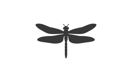 Black dragonfly insect with wings spread. © Siti