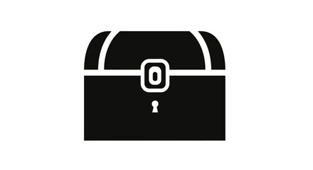 Black Treasure Chest with Lock. © Siti