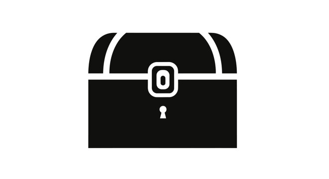 Black Treasure Chest with Lock.
