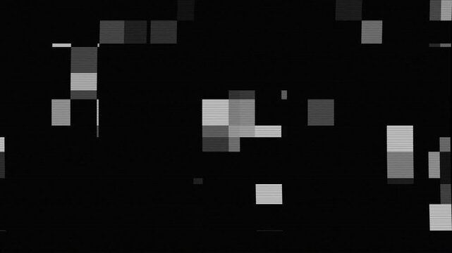 Abstract Monochrome Digital Glitch Corrupted Data Motion Background