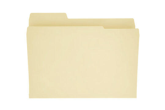 A realistic image of a standard manila file folder with a single tab featuring a prominent center&nbsp;&nbsp;