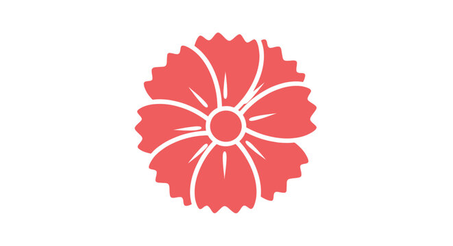 Red Flower Icon Graphic Design Element.