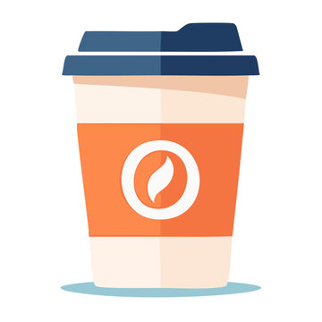 Flat design illustration of a takeaway coffee cup