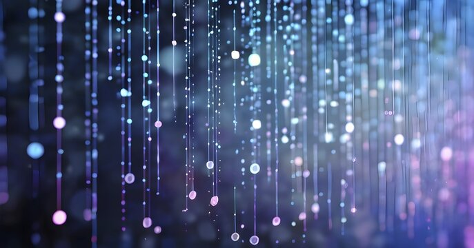 Abstract animation of binary code cascading down like digital rain, representing data insights, pastel hues, AI generated