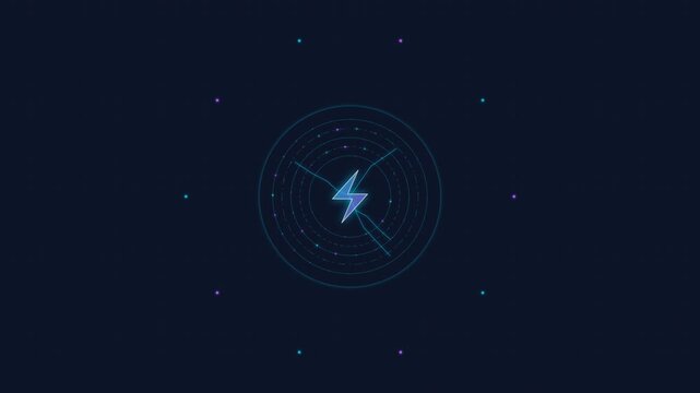 Dynamic Motion of Lightning Bolt in Night Sky with Moving Stars.