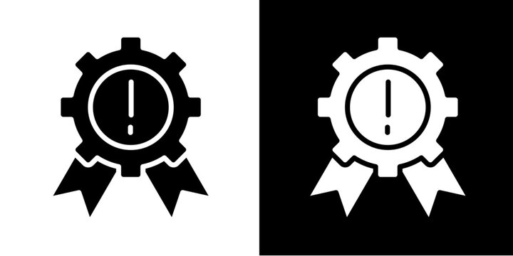Quality Certification  Icon Set White Glyph Style Collection