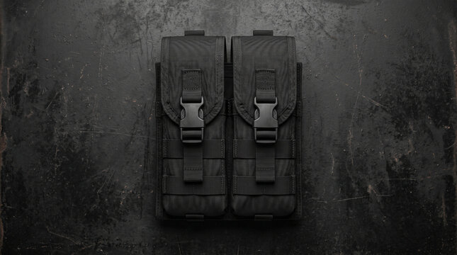 Tactical Double Magazine Pouch Black Molle System