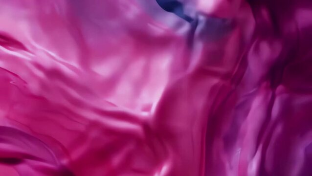 Abstract Pink and Purple Liquid Flowing and Swirling, Smooth Organic Waves and Ripples, Fluid Motion Background, Seamless Loop, 4K