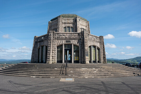 Vista House at Crown Point on the Historic Columbia River Highway in the Columbia River Gorge