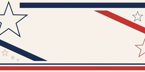 Naklejka premium Stars and stripes frame creates a patriotic border with space for text on a clean, light-colored background surface.