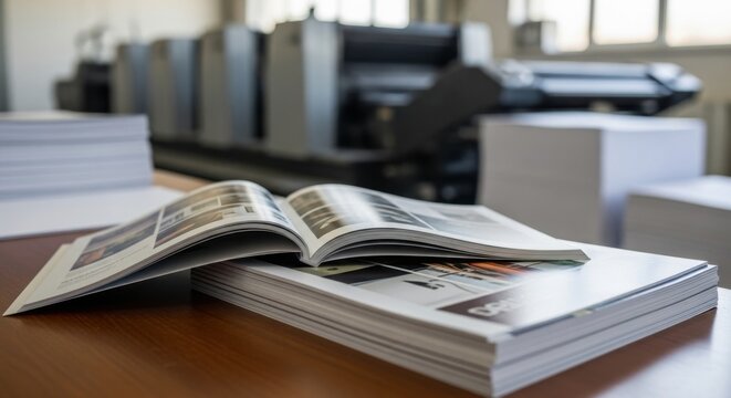 Open Magazine on Printing Press Desk