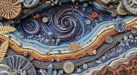 Fototapeta premium Abstract Spiral Wave Pattern Layered Art Background