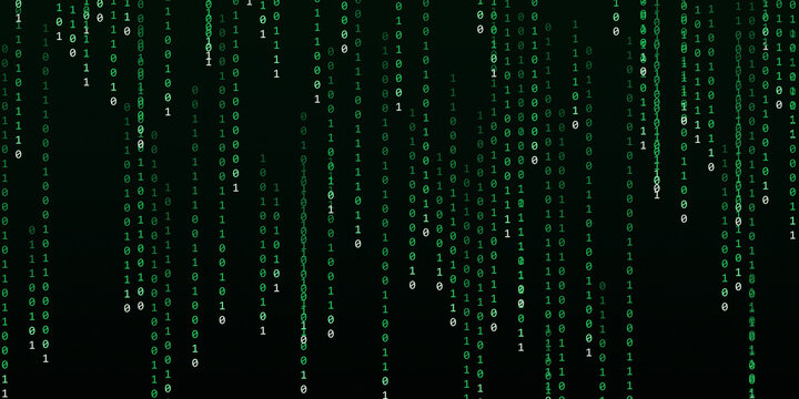 abstract binary code raining