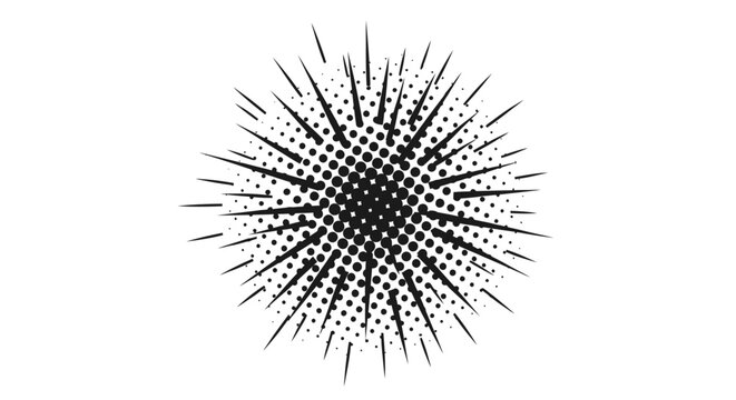 Exploding Starburst Burst Effect Halftone Pattern Black White