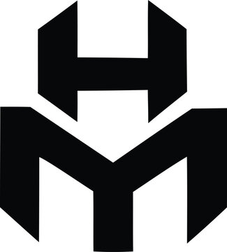 hm logo mh m h letter logo design. Minimal monogram emblem, classic style. Alphabet vector logo design. Premium Business logo, White background. AI/EPS and PNG/JPEG.