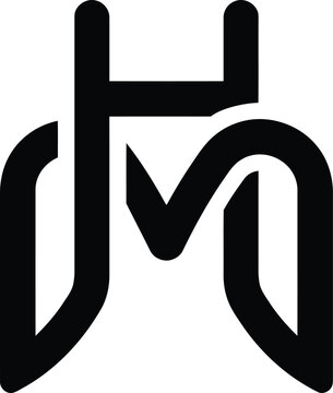 hm logo mh m h letter logo design. Minimal monogram emblem, classic style. Alphabet vector logo design. Premium Business logo, White background. AI/EPS and PNG/JPEG.