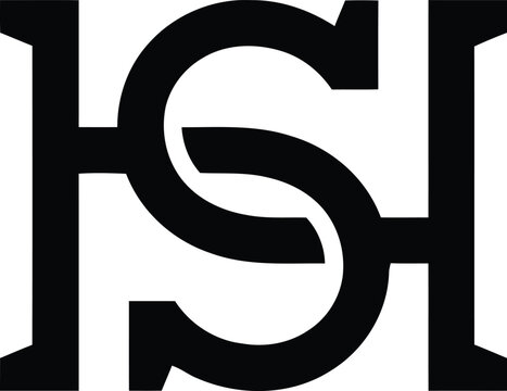 hs logo sh s h letter logo design. Minimal monogram emblem, classic style. Alphabet vector logo design. Premium Business logo, White background. AI/EPS and PNG/JPEG.
