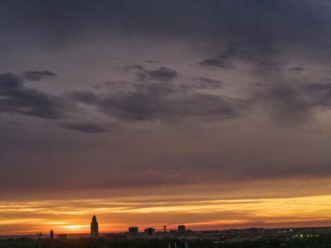 State Capitol Bldg at sunset; Lincoln, Nebraska