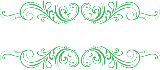 Fototapeta premium Luxury Vintage Floral Scroll Ornament Vector, Elegant Decorative Divider Border, Victorian Swirl Flourish Design, Royal Ornamental Element Set