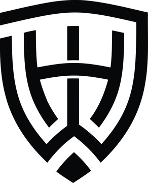 hw logo wh w h letter logo design. Minimal monogram emblem, classic style. Alphabet vector logo design. Premium Business logo, White background. AI/EPS and PNG/JPEG.
