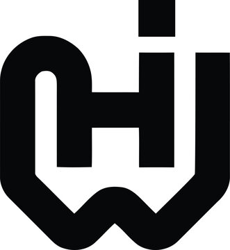 hwi logo hw wi ih iw h letter logo design. Minimal monogram emblem, classic style. Alphabet vector logo design. Premium Business logo, White background. AI/EPS and PNG/JPEG.