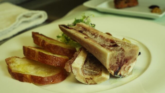 Plated Bone Marrow  Restaurant Style Dish
