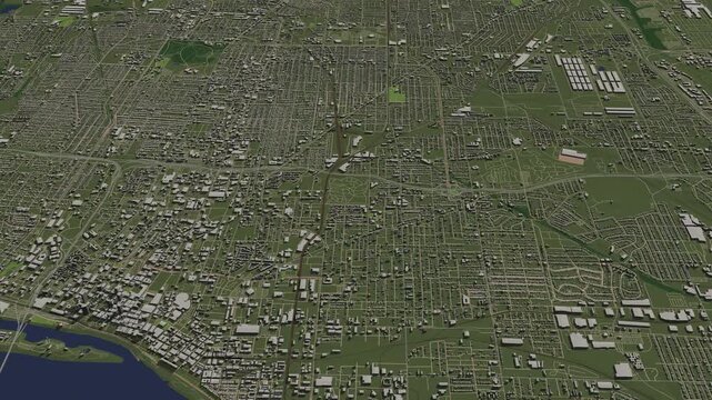 3D looped animation of city - Memphis Tennessee, USA