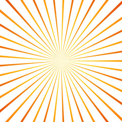 Fototapeta premium Vibrant Orange and Yellow Sunburst Rays Radiating from Center on White Background Abstract Graphic vector