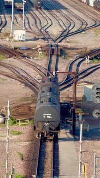 A view of downtown Fort Worth from the train tracks in Texas, USA.