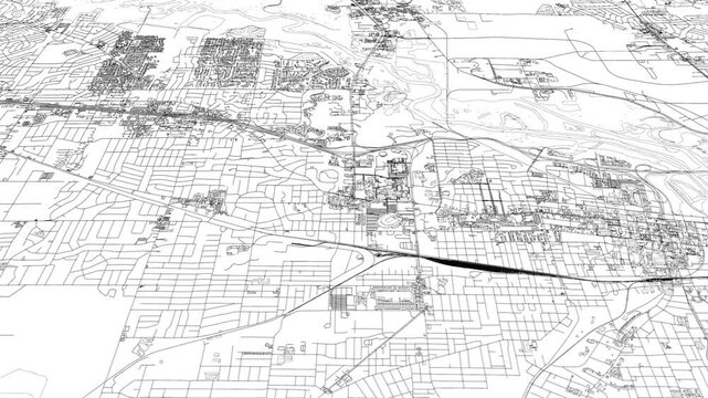 3D looped animation of city - Jackson Mississippi, USA