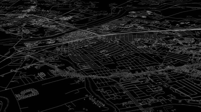 3D looped animation of city - Alexandria Louisiana, USA