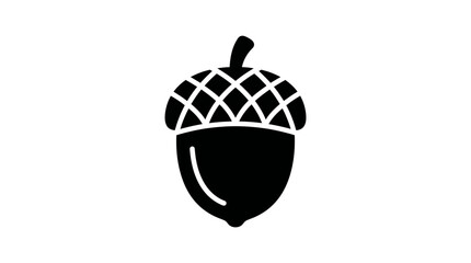 Black acorn icon representing autumn and nature vector illustration © matahari